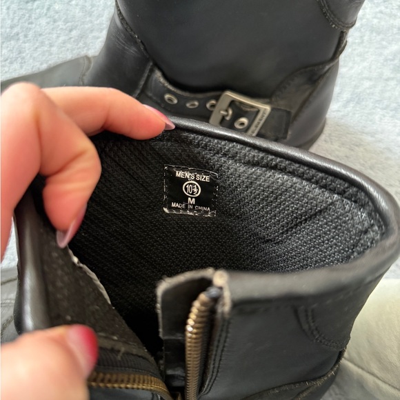 Xelement Black Leather Zipper Motorcycle Riding Boots main image 4